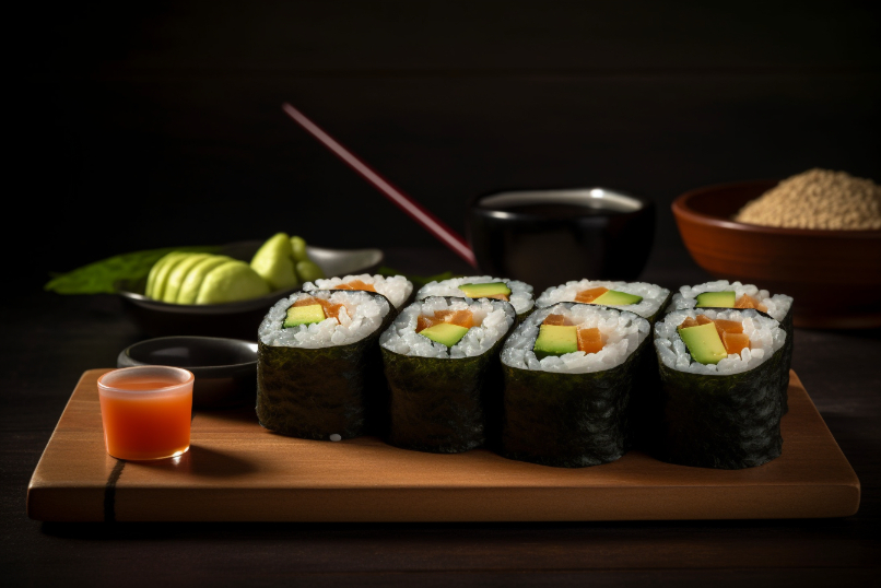 awokado w sushi